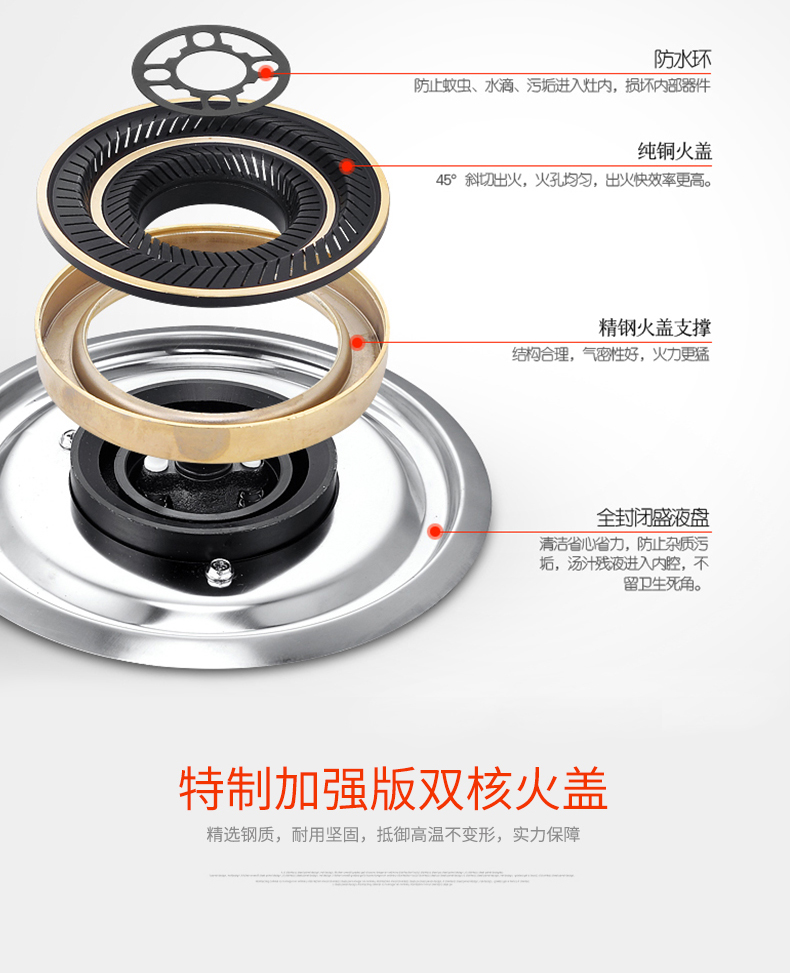 燃气灶煤气炉灶具厂家火盖结构