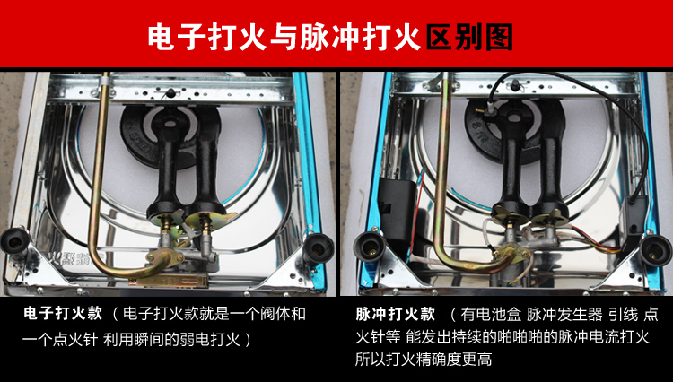 台式炉灶具电子点火与电池脉冲点火对比
